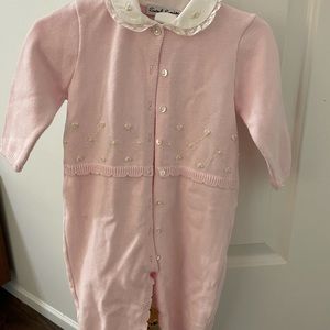 Pink sweater jumpsuit for baby